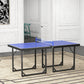 Soozier 6x3ft Compact Midsize Table Tennis Table Multi-Use Family Ping-pong Table Free Standing Folding Blue