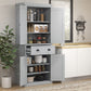 HOMCOM 72" Kitchen Pantry, Freestanding Storage Cabinet with Drawer, Doors, White