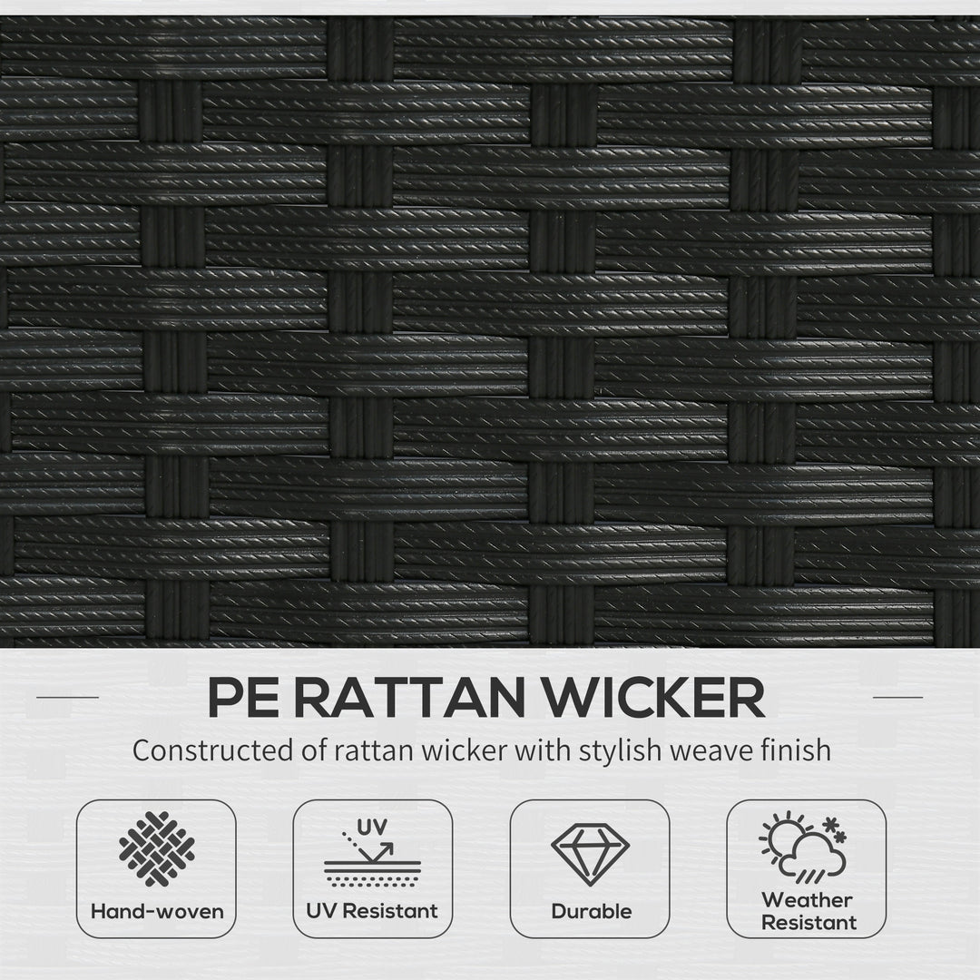 Outsunny Wicker Patio Furniture, Outdoor PE Rattan Sofa Set with Retractable Canopy Pergola, Shade Shelter for Deck, Pool, Garden, Terrace, Blue