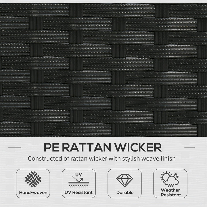 Outsunny Wicker Patio Furniture, Outdoor PE Rattan Sofa Set with Retractable Canopy Pergola, Shade Shelter for Deck, Pool, Garden, Terrace, Blue