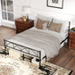 HOMCOM Metal Full Platform Bed Frame with Headboard, Steel Slat Support, Underbed Storage, No Box Spring Needed, Easy Assembly