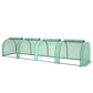 Outsunny Mini Tunnel Greenhouse with PE Cover Garden Green Grow Shed with Steel Frame Zipped Doors, Green