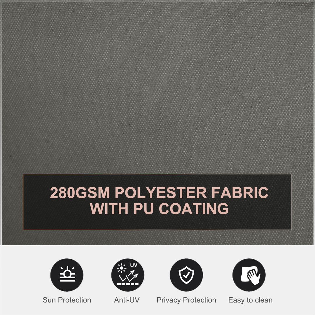 Outsunny Patio Retractable Double Side Awning, Folding Privacy French Screen Fence, Privacy Wall Corner Divider, Garden Outdoor Sun Shade Wind Screen, Indoor Room Divider, Grey