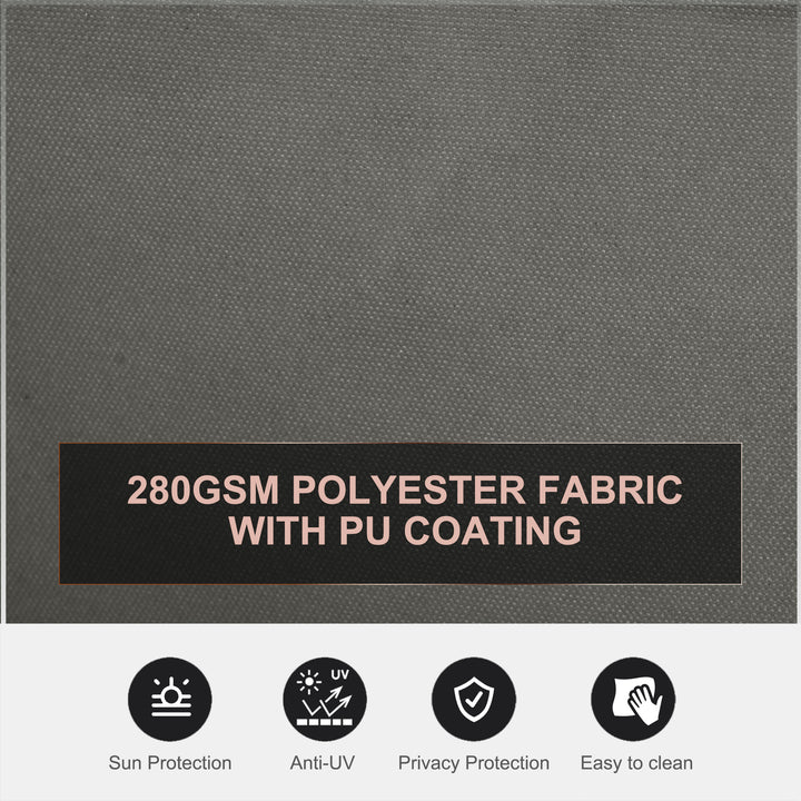 Outsunny Patio Retractable Double Side Awning, Folding Privacy French Screen Fence, Privacy Wall Corner Divider, Garden Outdoor Sun Shade Wind Screen, Indoor Room Divider, Grey