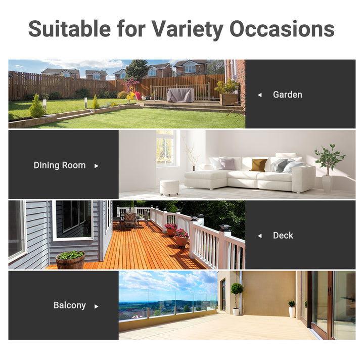 Outsunny 27" Patio Square Table with Tempered Glass Top Outdoor Dining Bar Table Steel Backyard Bistro Table Steel Frame