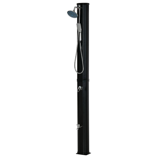 Outsunny 7ft Outdoor Solar Heated Shower with 360 Rotating Shower Head, Foot Shower Faucet, Temperature and Pressure Adjustable