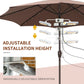 Outsunny Electric Patio Heater with 3 Heating Panels and Ultra-low Glare, Aluminum Alloy Parasol Heater with Infrared Remote Control for Garden Pergola Gazebo Umbrella, Silver