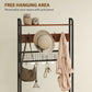 HOMCOM 5-In-1 Coat Rack Shoe Bench, Hall Tree with Bench, Shoe Cabinet, 10 Hooks for Hallway, Mud Room, Rustic Brown