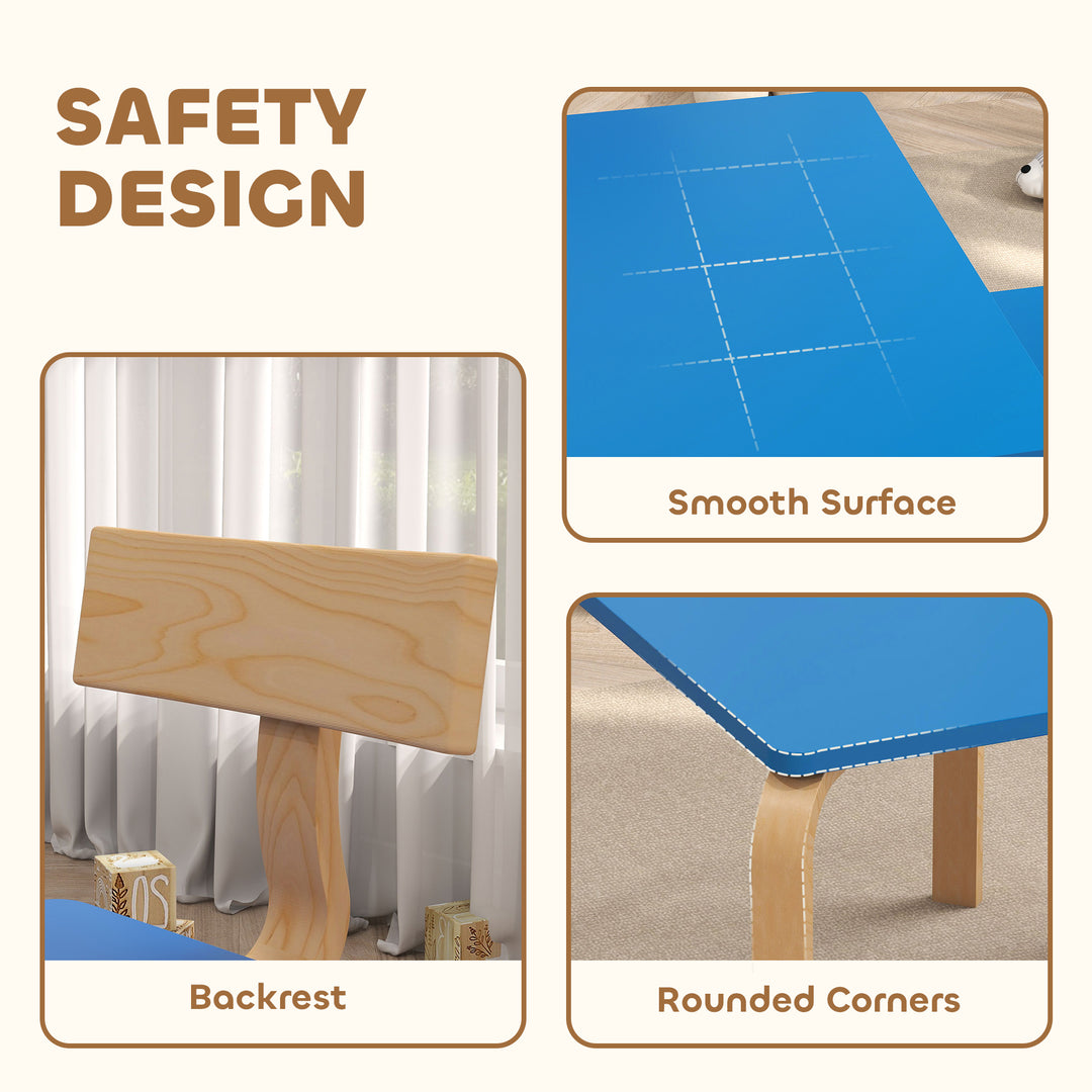 Qaba Kids Table and 2 Chair Set, Children Multi-Activity Furniture Set for Playing, Learning, Eating, Craft, Pink