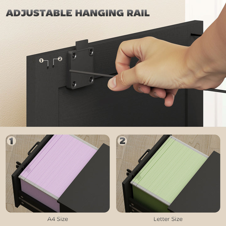 HOMCOM Vertical Filing Cabinet with 3 Drawers, Lock, File Cabinet for Home Office, A4 and Letter Size Files, White