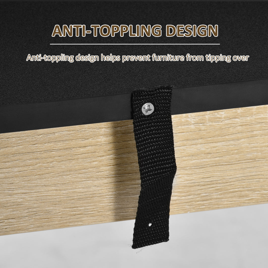 HOMCOM Bar Table Counter Height Dining Table with 3 Storage Shelves for Kitchen, Dining Room, Living Room, Natural