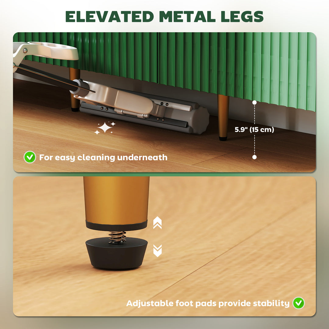 HOMCOM Modern Kitchen Storage Cabinet, Sideboard Buffet Cabinet w/ 3 Drawers and Adjustable Shelves for Kitchen Hallway, Grey