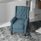 HOMCOM Wingback Reclining Chair with Footrest, Button Tufted Recliner Chair with Rolled Armrests for Living Room, Light Grey