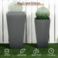 Outsunny Set of 2 Tall Planters with Drainage Holes, 22" / 18" Outdoor Flower Pots for Patio, Yard, Garden, Grey