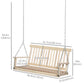 Outsunny 2 Person Wooden Porch Swing, Patio Swing Chair with Hanging Chains, Slatted Back & Seat, Outdoor Swing Bench for Garden, Backyard, Deck, Natural