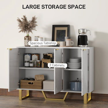 HOMCOM Sideboard Buffet Cabinet with Adjustable Shelves, Living Room Cabinet, TV Cabinet for 50 Inch TV, White