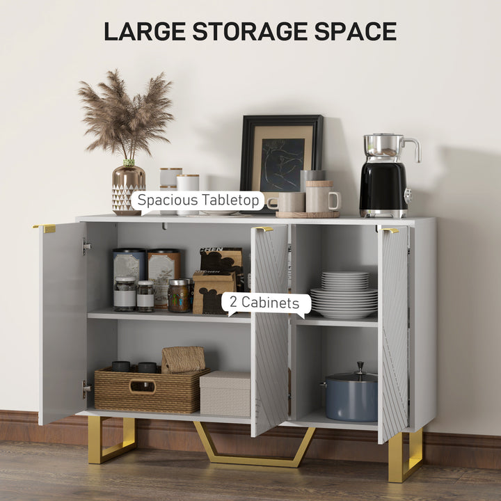 HOMCOM Sideboard Buffet Cabinet with Adjustable Shelves, Living Room Cabinet, TV Cabinet for 50 Inch TV, White