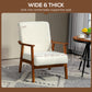 HOMCOM Living Room Chair Boucle Accent Chair for Bedroom with Wide Seat and Thick Padding, Grey