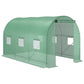 Outsunny 8'x6.6'x6.6' Heavy Duty Walk-in Greenhouse Garden Tunnel Hot House Outdoor Flower Vegetable Growth Warm House Roll Up Door, Windows, Steel