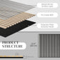 HOMCOM 24"x24" Wood Panels for Wall, 4 Pack Acoustic Panels, Sound Absorbing Slat Wall For Interior Wall Decor, Home, Grey