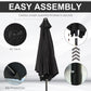 Outsunny 8.5' Round Aluminum Patio Umbrella Garden Parasol Market Sunshade Tilt Canopy w/ 6 Ribs, Crank Handle, Black