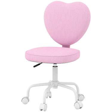HOMCOM Heart Love Shaped Back Design Office Chair with Adjustable Height, Pink