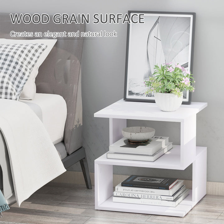 Light Nightstand - Slim Bedside Stand for Small Spaces