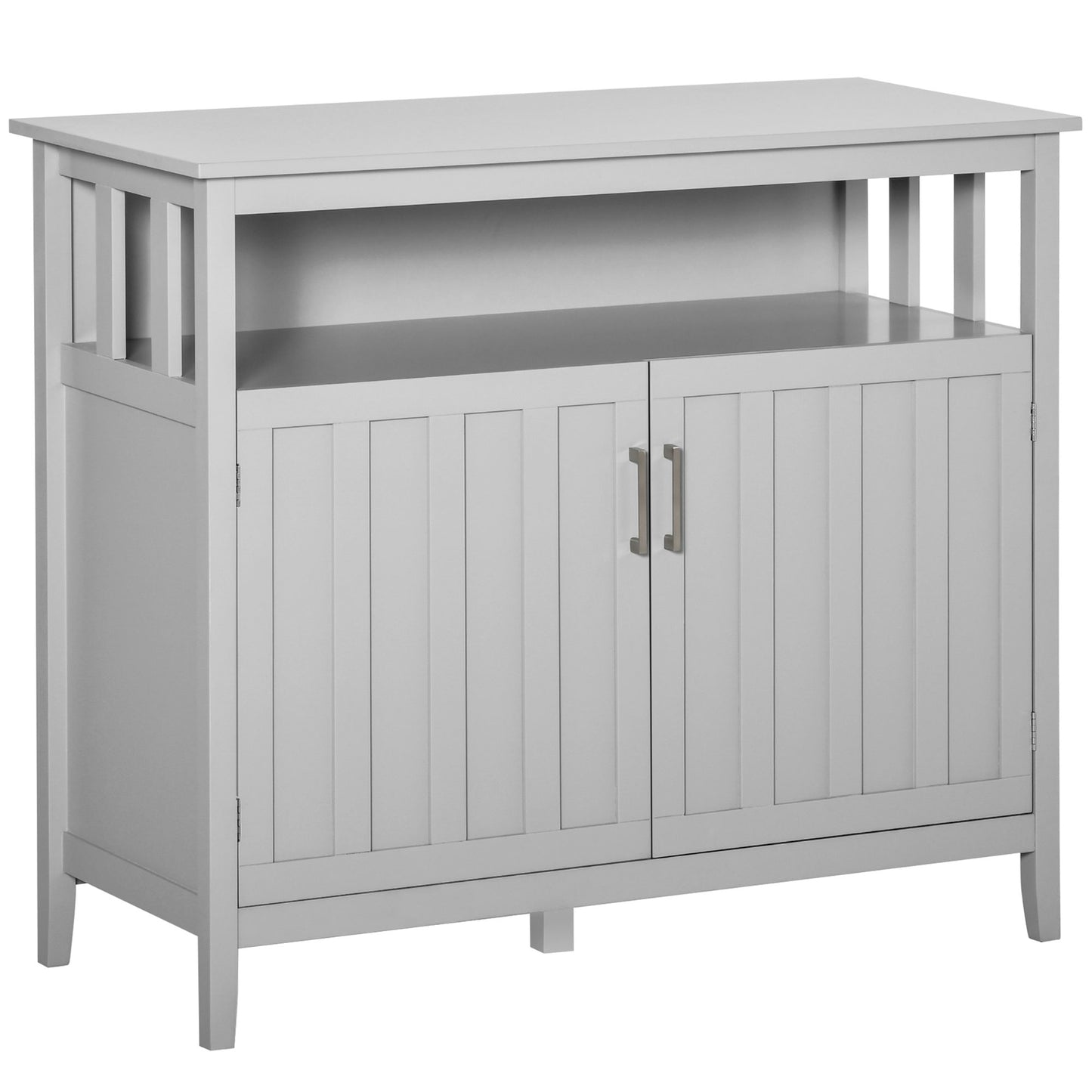 HOMCOM Sideboard Buffet Server Storage Cabinet Console Table with 2 Doors and Adjustable Shelves for Kitchen & Dining Room, White