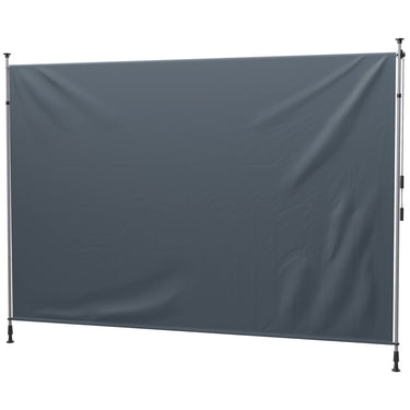 Outsunny 11.5' x 10' Manual Retractable Patio Awning, Outdoor Privacy Screen with UPF30+ & Water-Resistant Fabric, Dark Grey