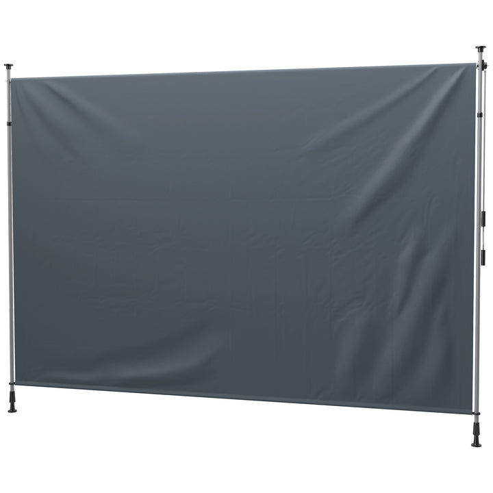 Outsunny 11.5' x 10' Manual Retractable Patio Awning, Outdoor Privacy Screen with UPF30+ & Water-Resistant Fabric, Dark Grey
