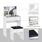HOMCOM Modern Vanity Set with Makeup Table and Cushioned Stool, Dressing Table with Flip Top and Mirror for Bedroom, White