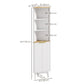 HOMCOM 67" Tall Bathroom Cabinet, Narrow Bathroom Storage Cabinet with 3 Open Shelves, Drawer and 2 Adjustable Shelves, White