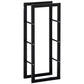 HOMCOM Firewood Rack Outdoor, Log Holder Fireplace Storage Rack with Handles and 220 lbs. Weight Capacity, 23.6" x 9.8" x 39.4", Black