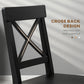 HOMCOM Wooden Dining Chairs Set of 2, Kitchen Chairs with Cross Back, Solid Structure for Living Room and Dining Room, Black