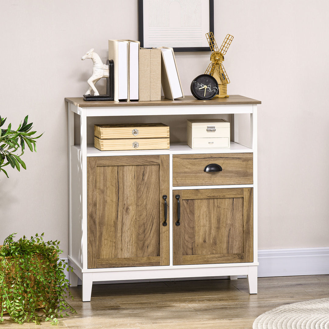 HOMCOM Storage Cabinet, Freestanding Sideboards and Buffets with Doors, Drawer for Dining Room, Living Room, Bedroom
