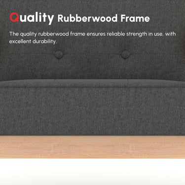 HOMCOM Mid-Century Accent Chair Modern Fabric Upholstered Tufted Back Lounge Sofa Seat - Grey