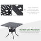 Outsunny 36" Patio Dining Table, Outdoor Bistro Table with 2" Umbrella Hole, Cast Aluminum Frame, For Garden, Balcony, Black