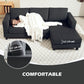 HOMCOM L Shaped Couch, L Shape Sofa with Chaise Lounge and Spring Cushion for Living Room, Bedroom, Grey