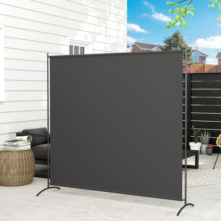 Outsunny Single Panel Room Divider, UV30+ Privacy Screen, Indoor Outdoor Privacy Panel with Stable Base, Black
