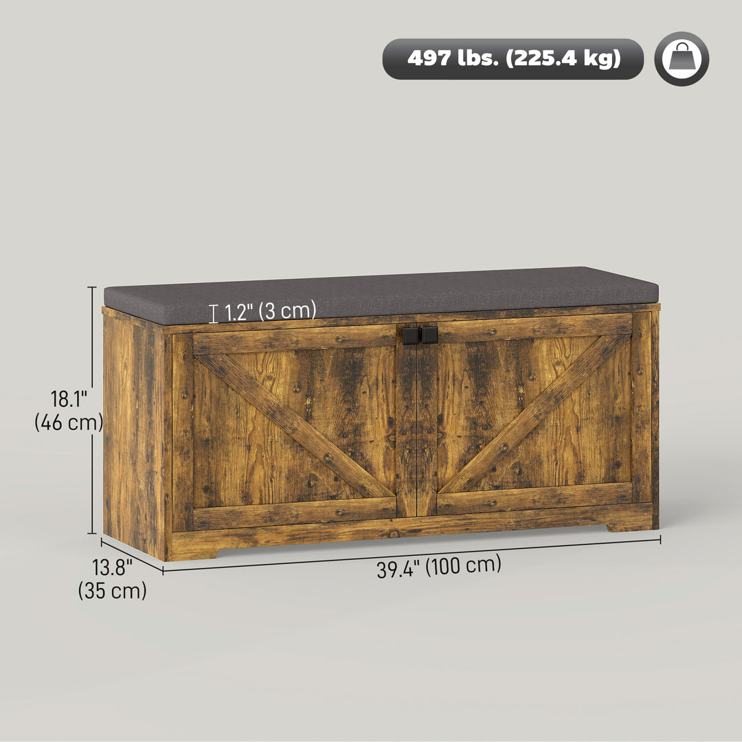 HOMCOM Shoe Storage Bench with Padded Seat, Entryway Bench Holds up to 352 lb, Shoe Organizer, 8 Pairs, Light Grey