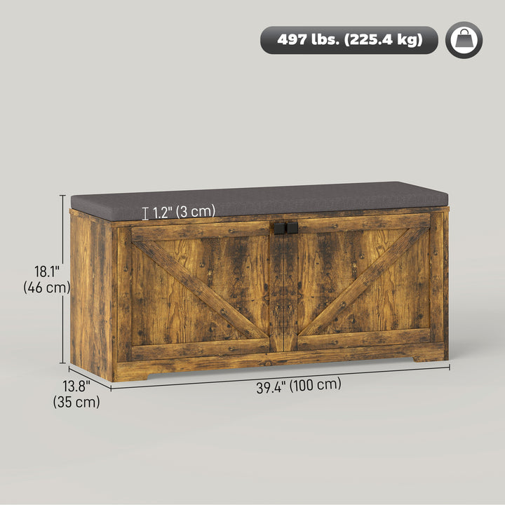 HOMCOM Shoe Storage Bench with Padded Seat, Entryway Bench Holds up to 352 lb, Shoe Organizer, 8 Pairs, Light Grey