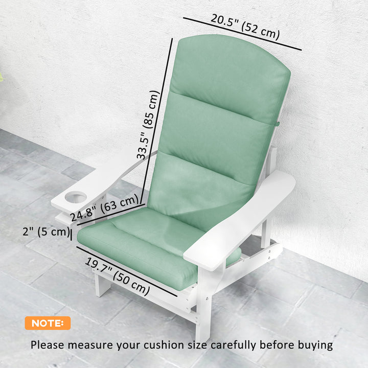 Outsunny Patio Chair Cushions for Adirondack Chair Replacement Cushions with Back and Ties, Set of 2, Green