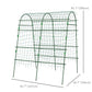 Outsunny Arched Garden Trellis w/ Climbing Net Metal Cucumber Plant Trellis A-Frame for Climbing Plants 57" x 66" x 81"