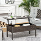 HOMCOM 39" Modern Lift Top Coffee Table with Hidden Storage Compartment, Center Table for Living Room, Grey