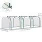 Outsunny 138"x39"x32" Transparent PVC Mini Tunnel Greenhouse Garden Green Grow Shed Portable Plant Flower Warm House Steel Frame Zipped Doors