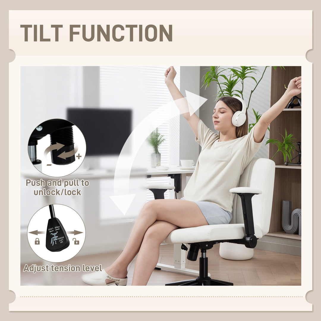 HOMCOM Criss Cross Chair with Flip-up Armrests, Wheels, Wide Office Chair with Adjustable Height, Tilting for Home, Grey