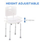 HOMCOM Bath Chair with Back, Adjustable Height Non-slip Shower Stool Bench Tool-Free Assembly Bathroom Aids, White