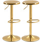 HOMCOM Steel Bar Stools Set of 2, Adjustable Counter Height Round Breakfast Barstools, Industrial Swivel Bar Chairs, Silver