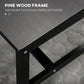 HOMCOM Wooden Dining Chairs Set of 2, Kitchen Chairs with Cross Back, Solid Structure for Living Room and Dining Room, Black