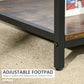 HOMCOM Industrial Coffee Table with Storage Shelf, 2-tier Center Table for Living Room, Rustic Brown